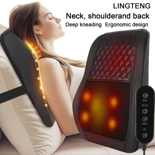 Linteng 3D Kneading Heat Therapy Back Massager For Neck Shoulders