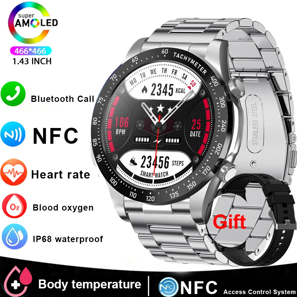Smart Watch Men AMOLED Bluetooth Call Fitness Tracker