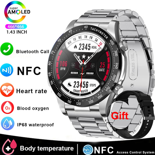 Smart Watch Men AMOLED Bluetooth Call Fitness Tracker