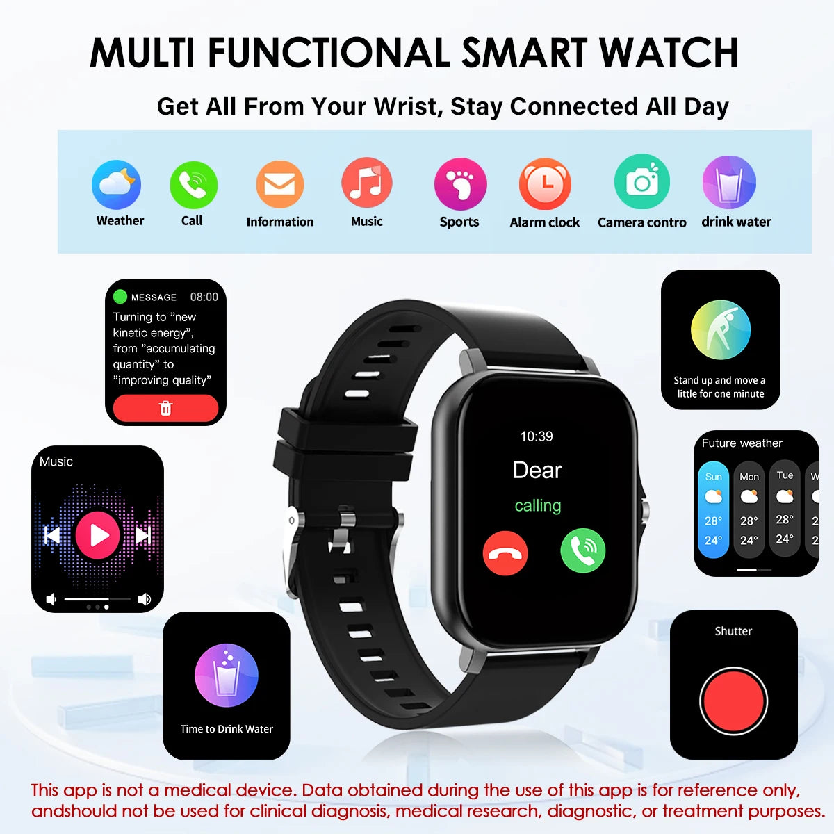 Odelettevcy Smart Watch With Bluetooth Call And Fitness Tracker