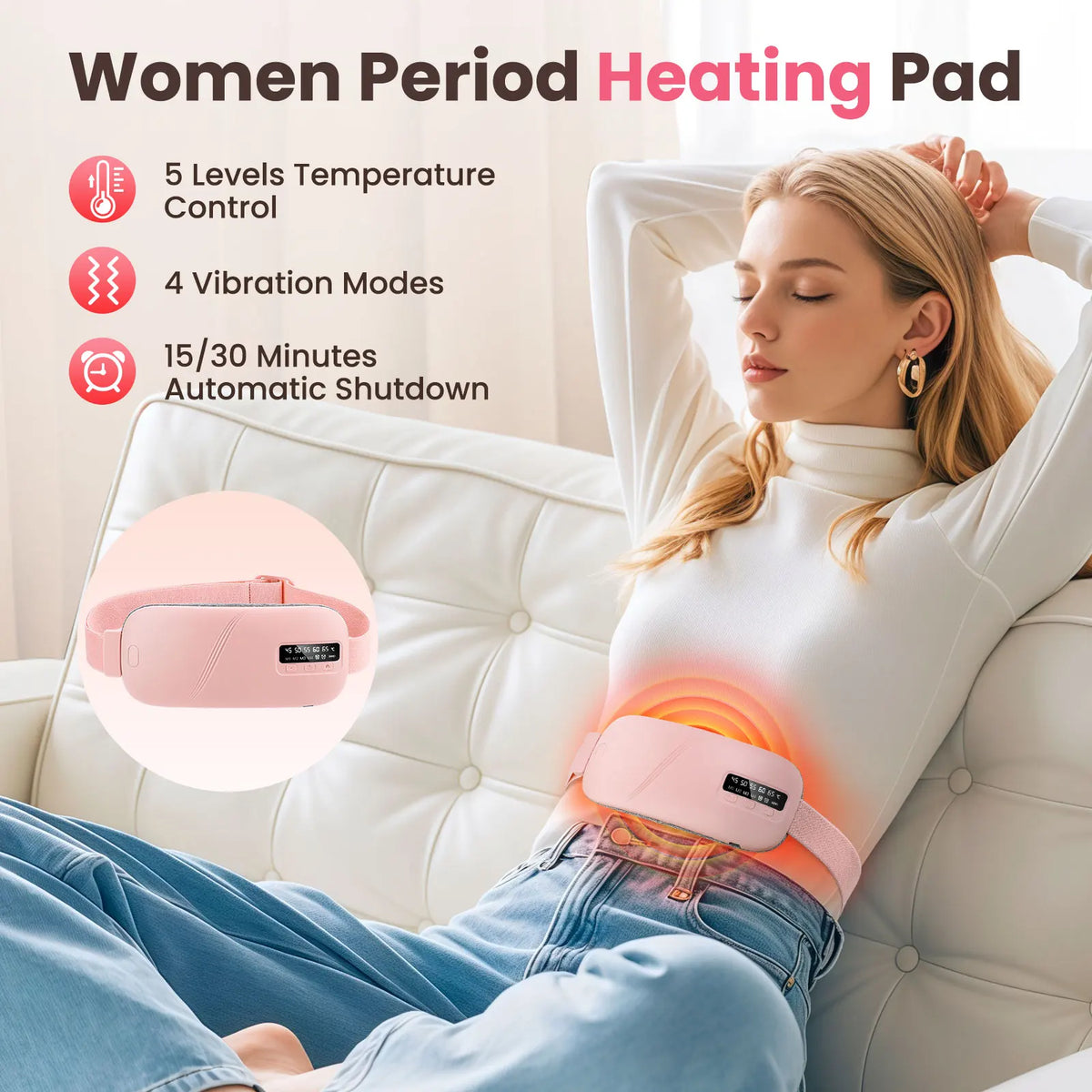 Hailicare Electric Heating Belt for Menstrual Cramp Relief