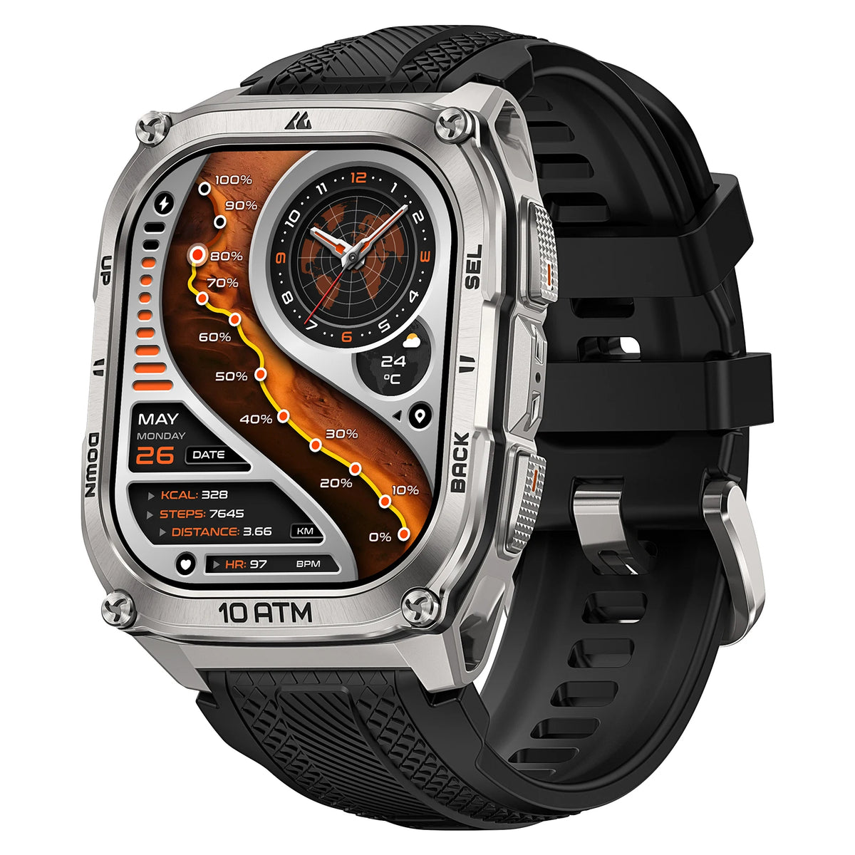 KOSPET Tank M4 Smartwatch With GPS Offline Maps Health Monitoring