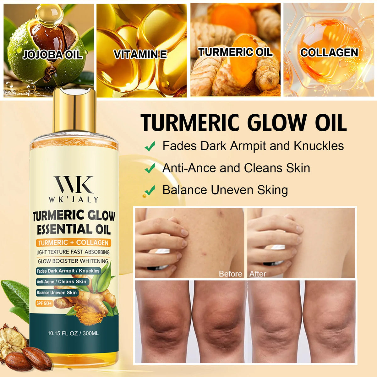 WK Jaly Moisturizing Brightening Body Oil For Smooth Radiant Skin