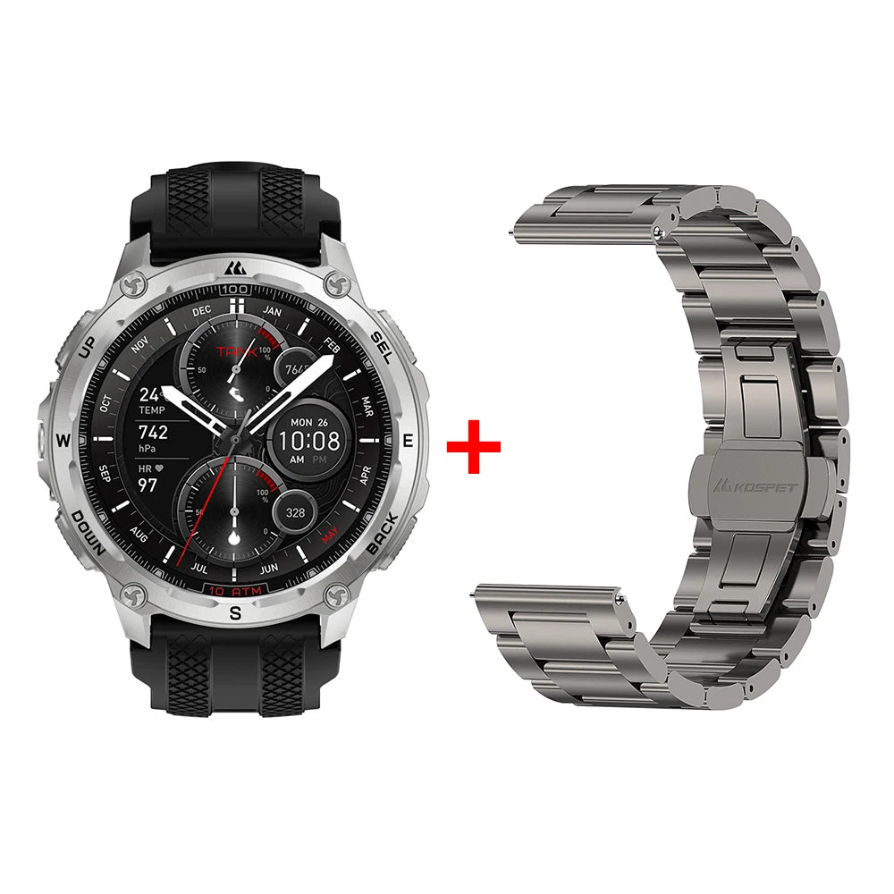 Kospet Tank T4 Smart Watch With 6Sat Gps And 10Atm Waterproof