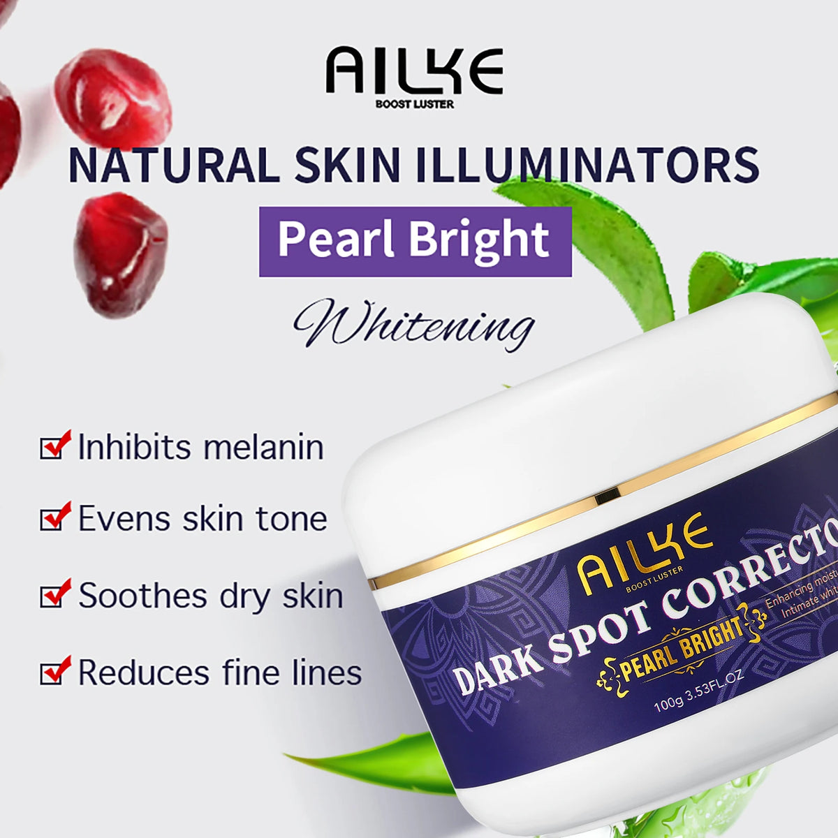 AILKE Double Glutathione Dark Spot Corrector Face Cream for Hyperpigmentation