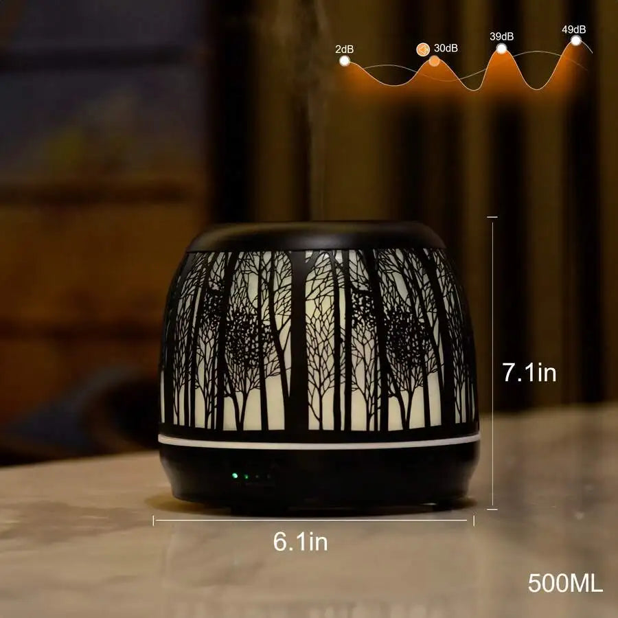 XMSJ Ultrasonic Essential Oil Diffuser Aluminum Silent Operation Auto Off