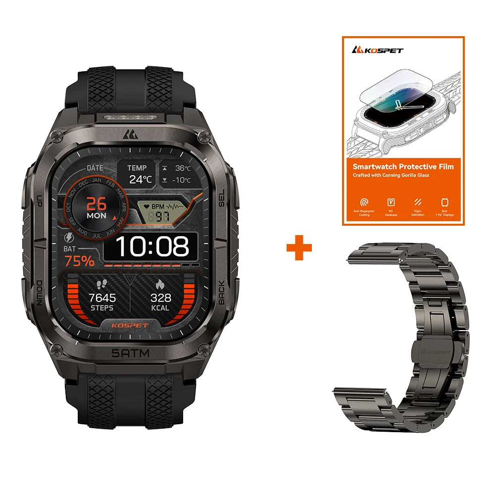 Kospet Tank M4C GPS Smartwatch With Health Tracking Integrated Flashlight