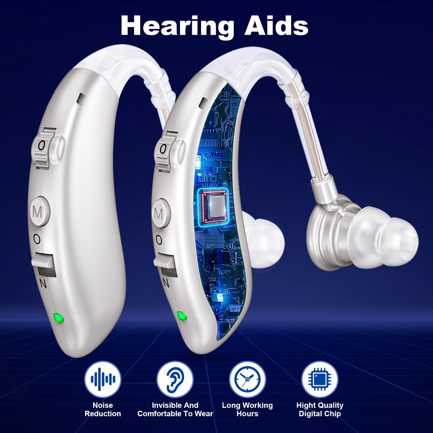 KFCOPTEE Rechargeable Invisible Hearing Aids Sound Amplifier For Deafness