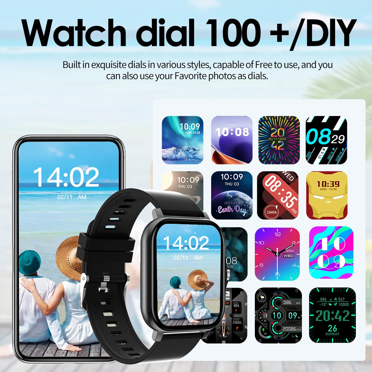 Odelettevcy Smart Watch With Bluetooth Call And Fitness Tracker