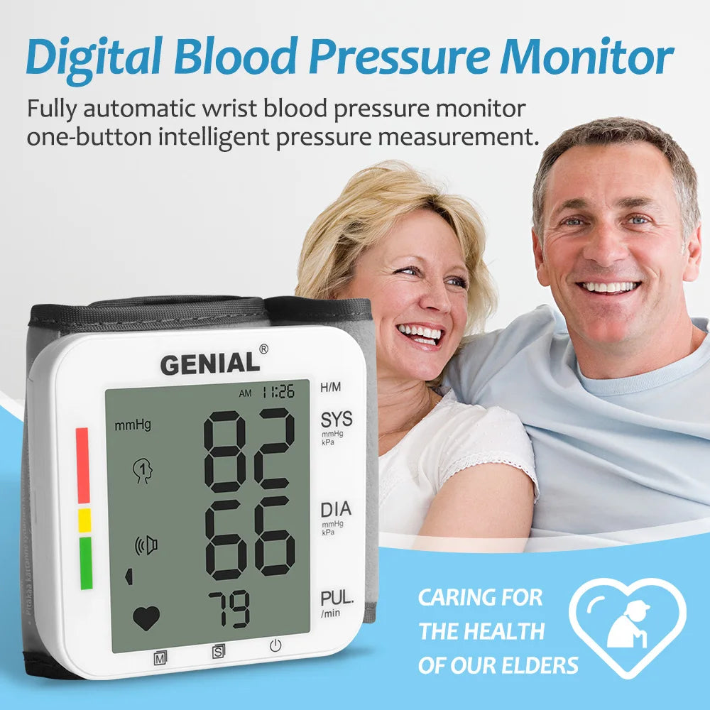 Genial Wrist Blood Pressure Monitor Featuring Digital Display And Memory