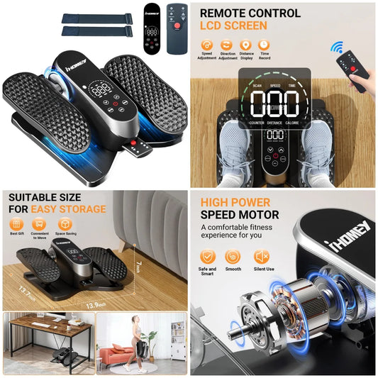 YTYIN Under Desk Elliptical Machine Electric Leg Exerciser Auto HR 12 Speeds