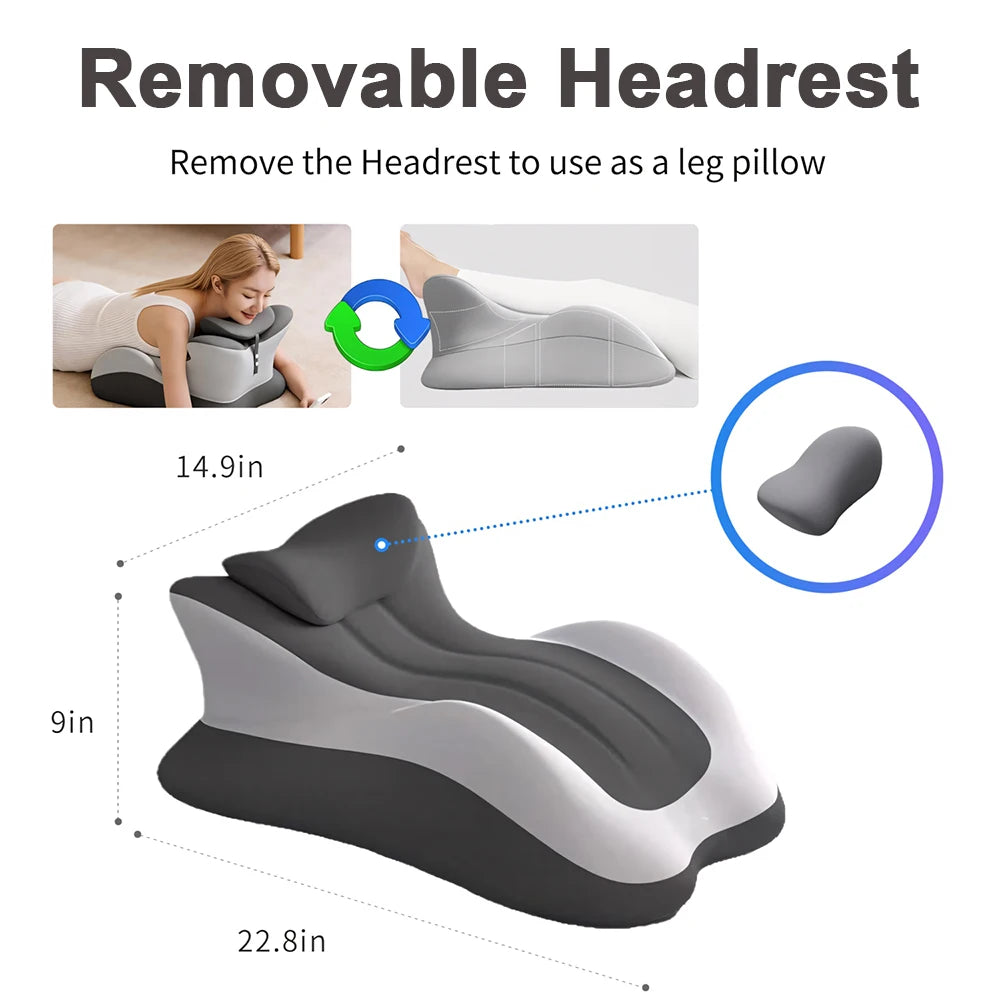 Memory Foam Prone Reading Pillow With Ergonomic Removable Headrest