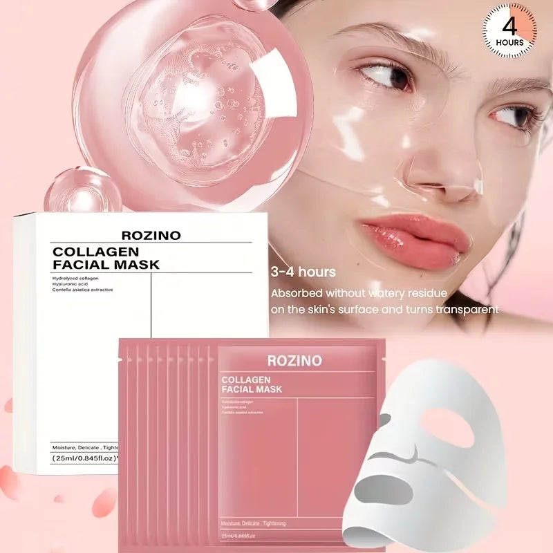 ROZINO Bio Collagen Facial Masks for Hydrating and Glowing Skin
