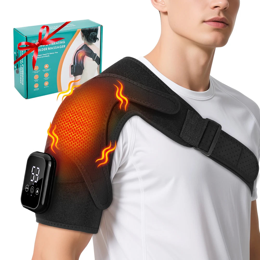 Hailicare Electric Heating Shoulder Brace With Hot Compress Vibration Massage