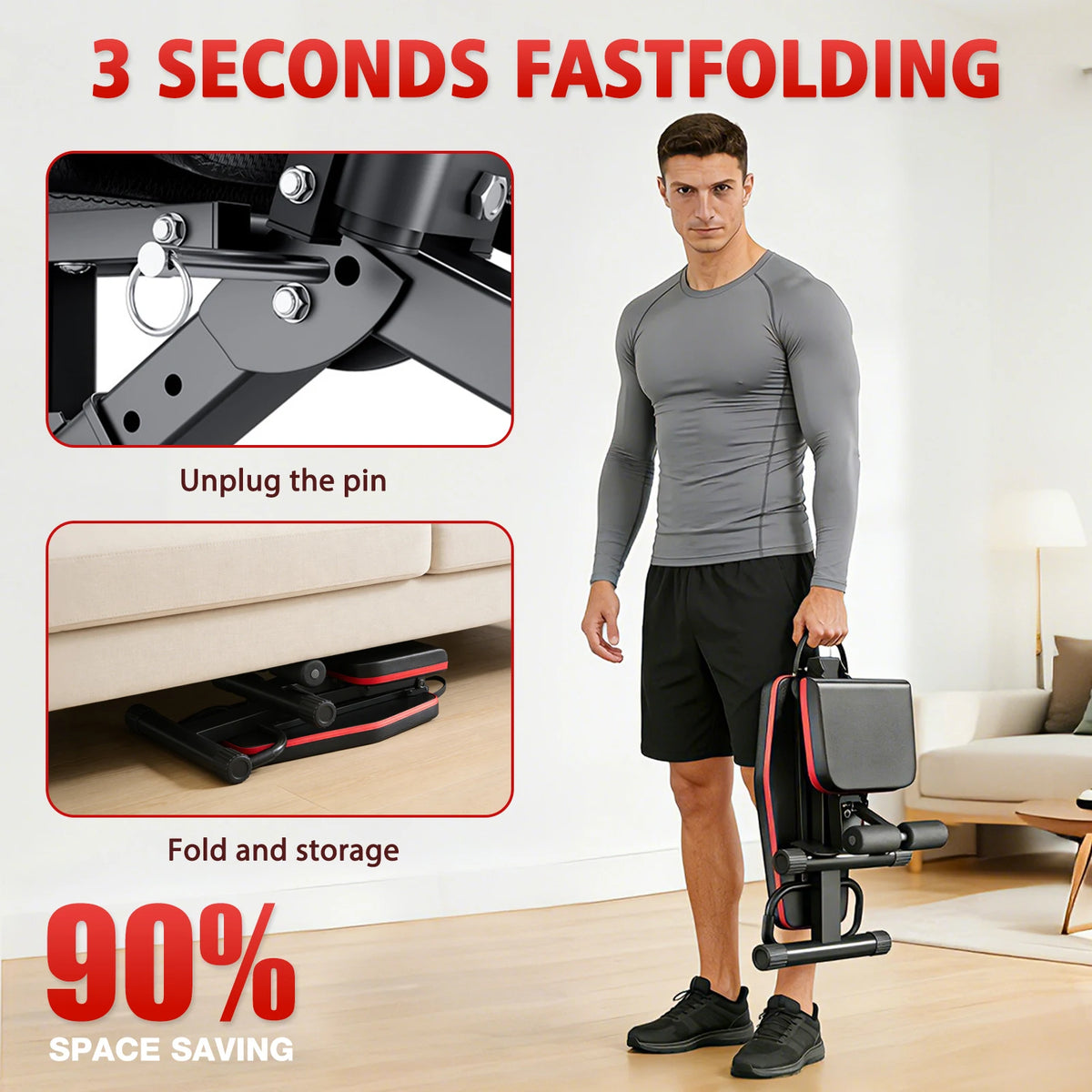 14-in-1 Foldable Adjustable Dumbbell Bench for Full Body Workouts