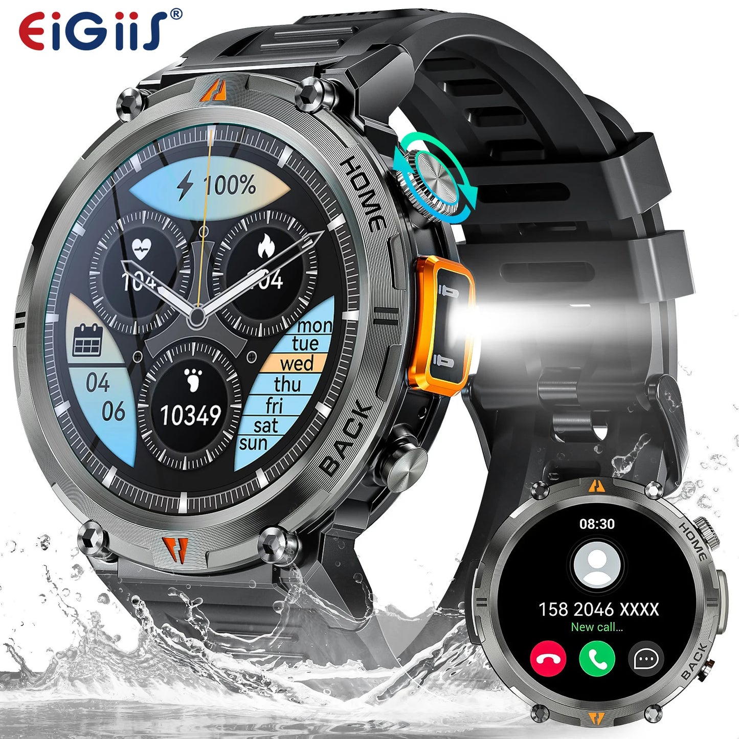 Eigiis Ke3 Full Touch Screen Bluetooth Call Smartwatch for Men