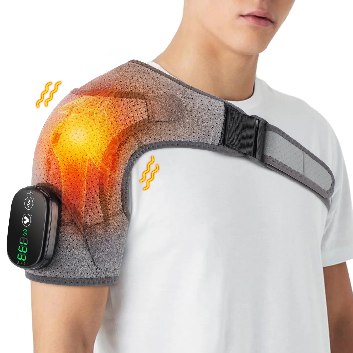 Pastsky Electric Shoulder Heating Pad With Vibration And Heat