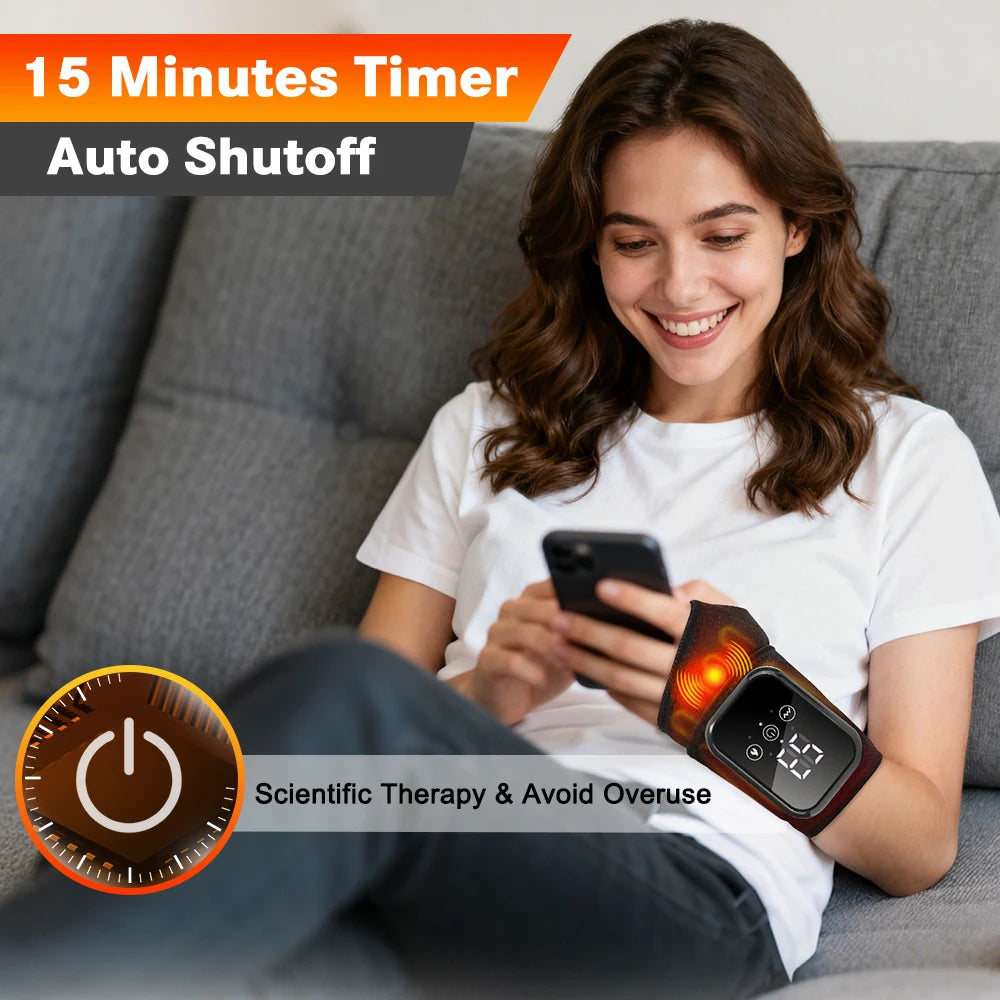 Agdoad Electric Heated Wrist Massager Brace For Carpal Tunnel Relief