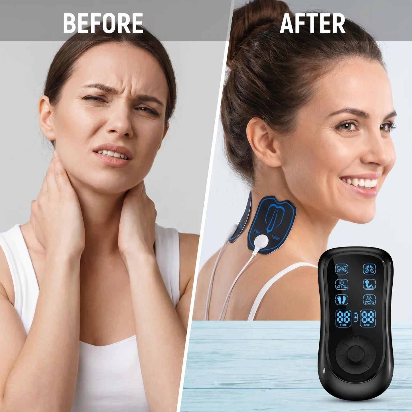 Dual Channel Rechargeable TENS EMS Muscle Stimulator