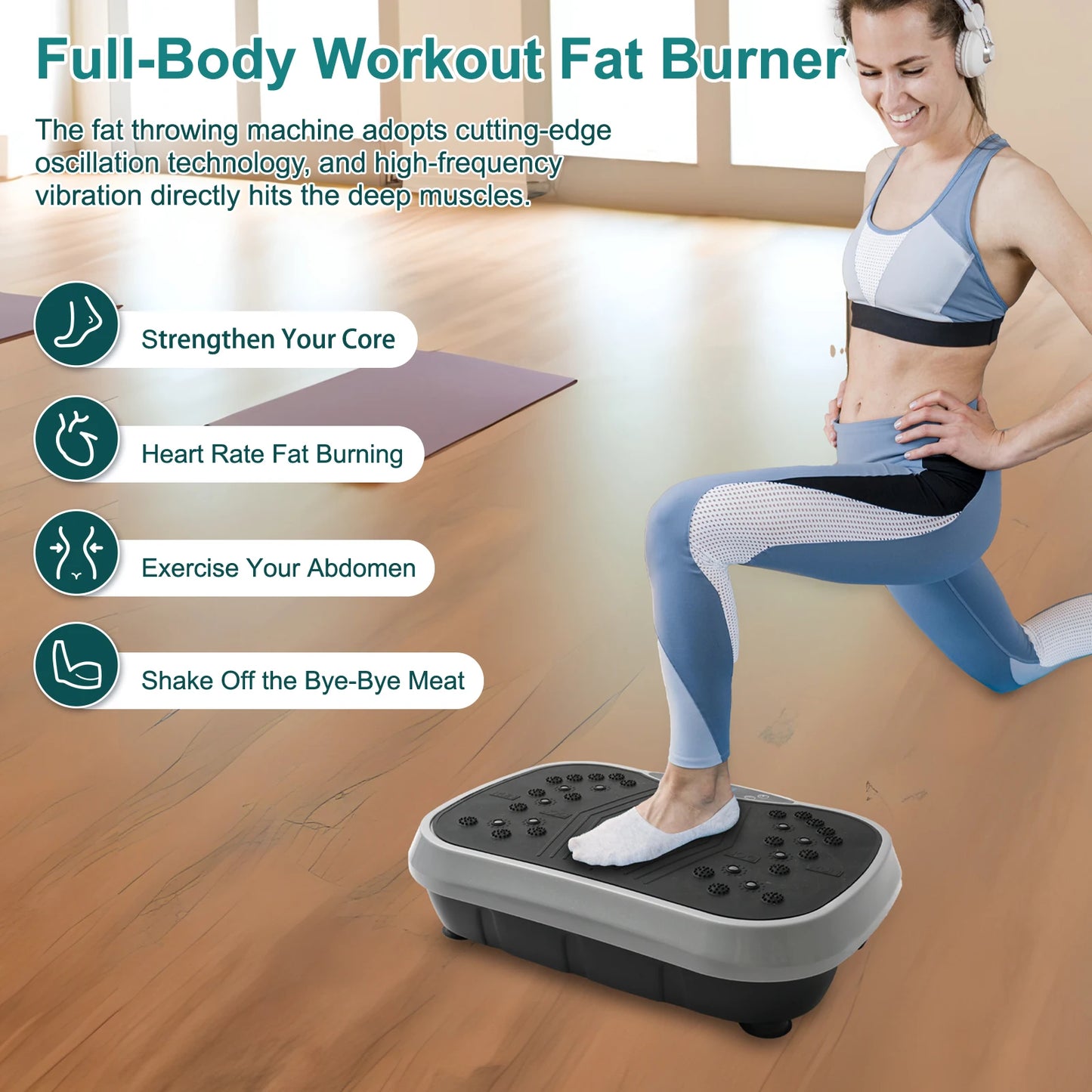 Electric Vibration Plate Exercise Machine For Home Whole Body Workout