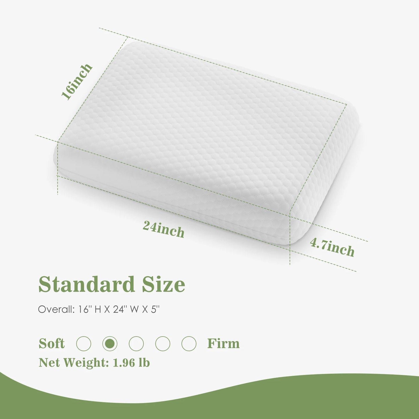 Jhk 2 Pieces Memory Foam Cooling Bed Pillows