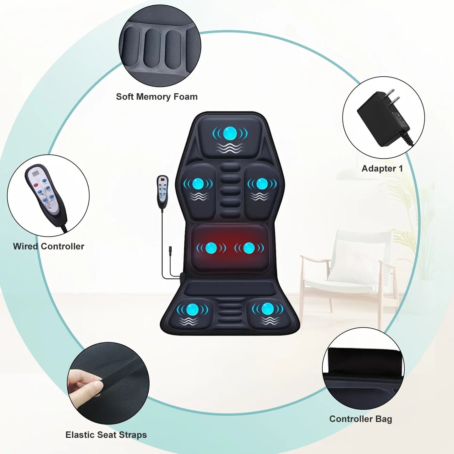 Himouta Heated Vibrating Full Body Electric Back Massager