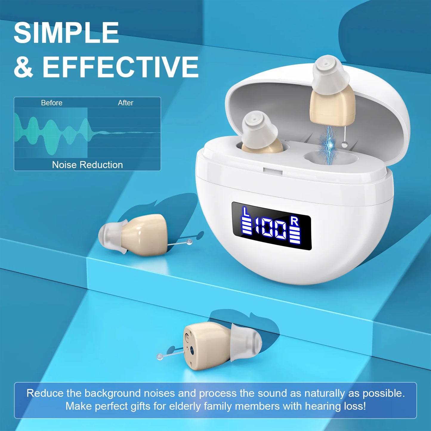 K And F Coptee Mini In Ear Hearing Amplifier Rechargeable