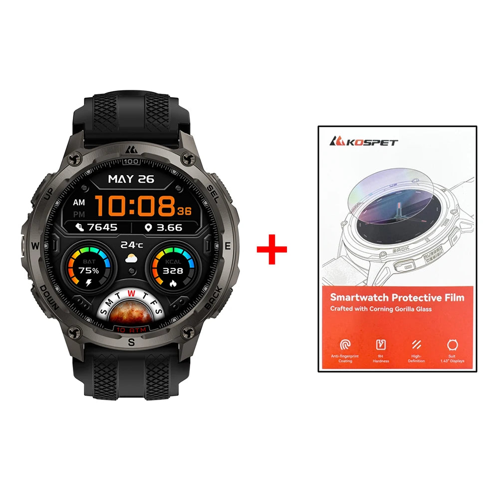 Kospet Tank T4 Smart Watch With 6Sat Gps And 10Atm Waterproof