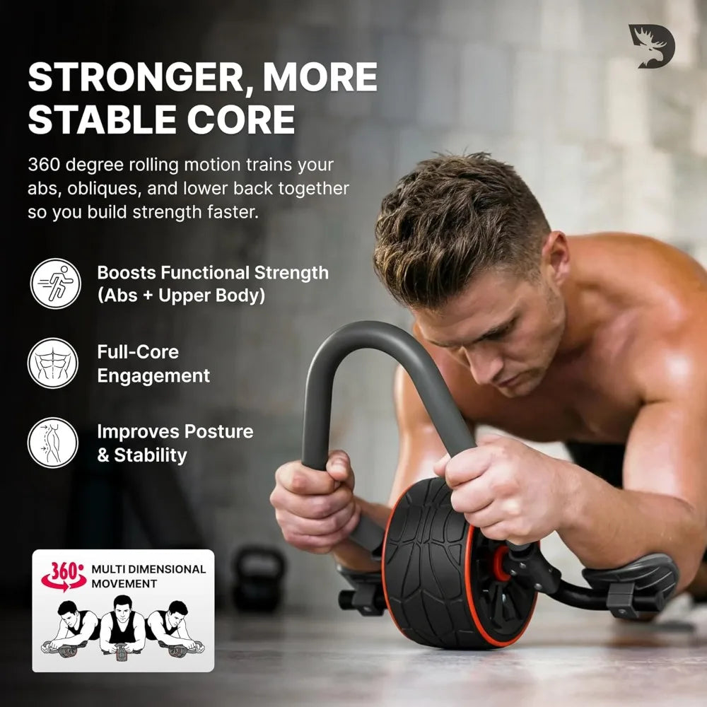 DMoose Fitness Ab Roller with Elbow Support and Knee Pads