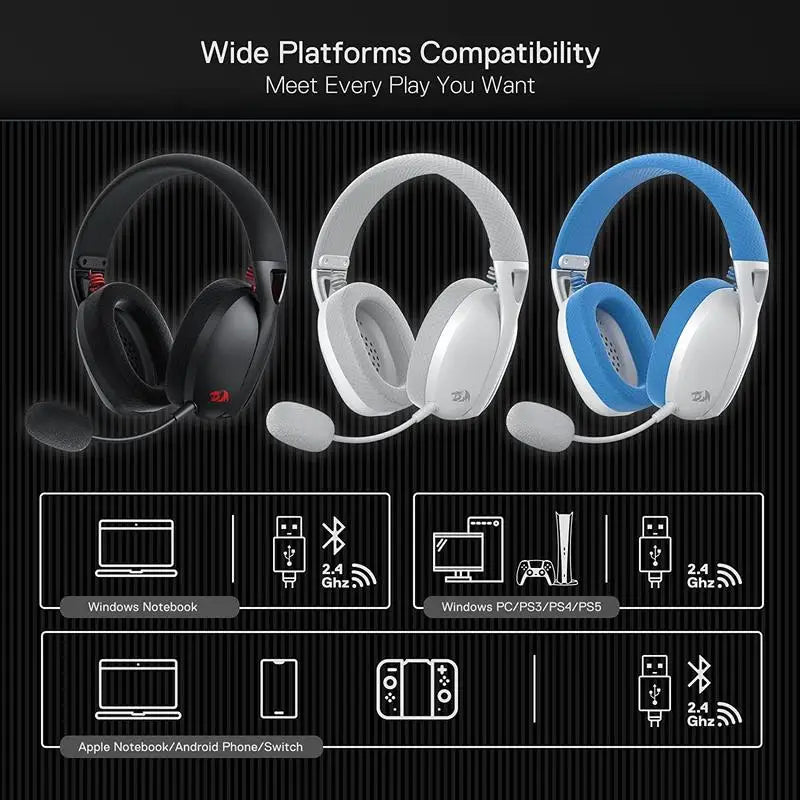 Redragon H848 Wireless Bluetooth Gaming Headset 7.1 Surround Sound