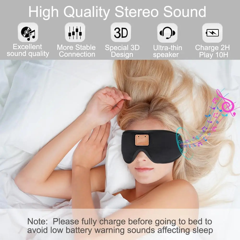 3D Bluetooth Sleep Mask With Built-in Wireless Speakers
