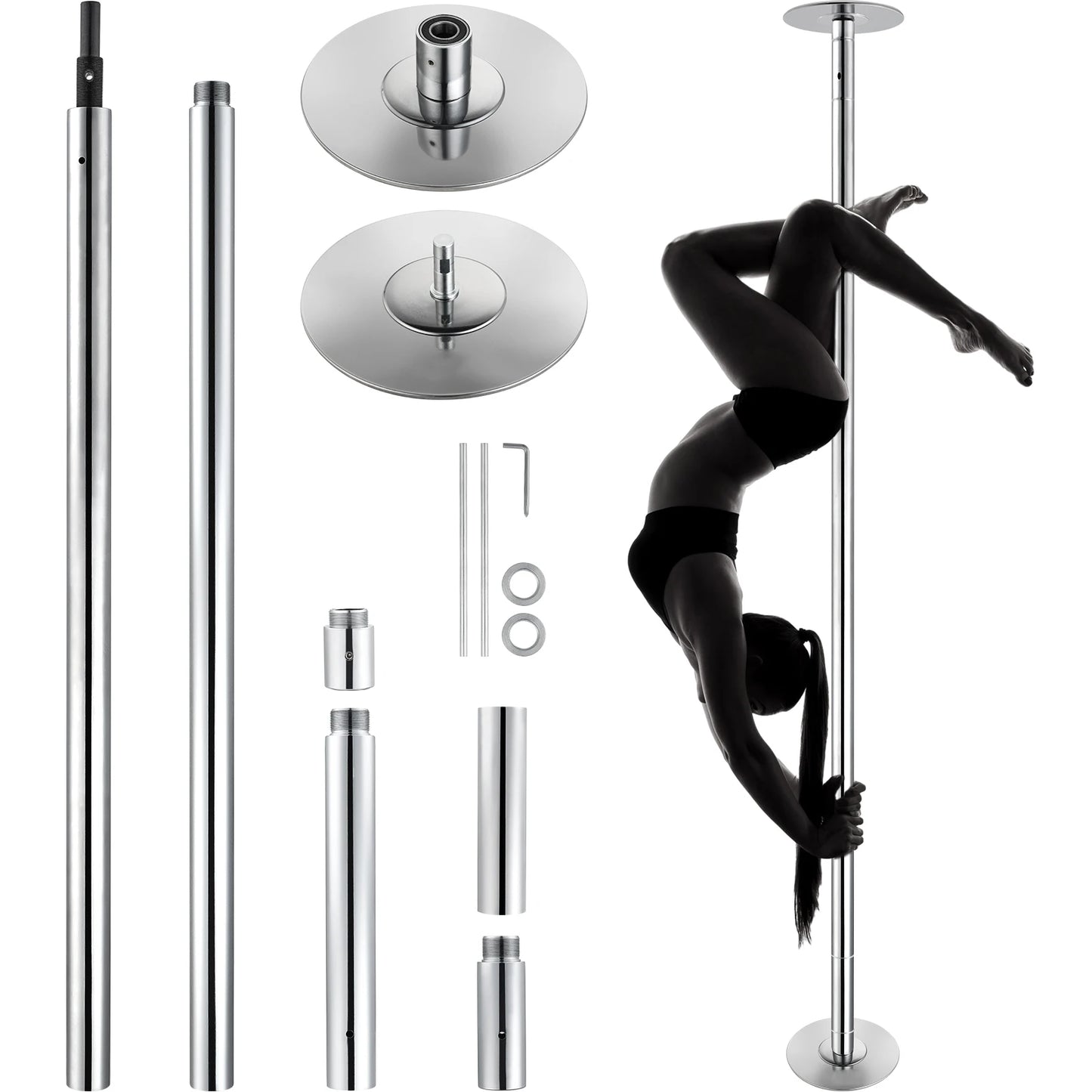 SucceBuy Professional 45mm Static Dancing Pole Heavy Duty Kit