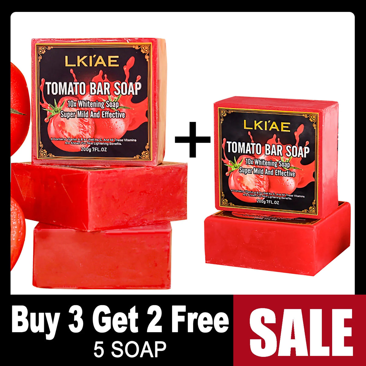 AILKE Natural Tomato Soap Bar for Cleansing and Smooth Skin