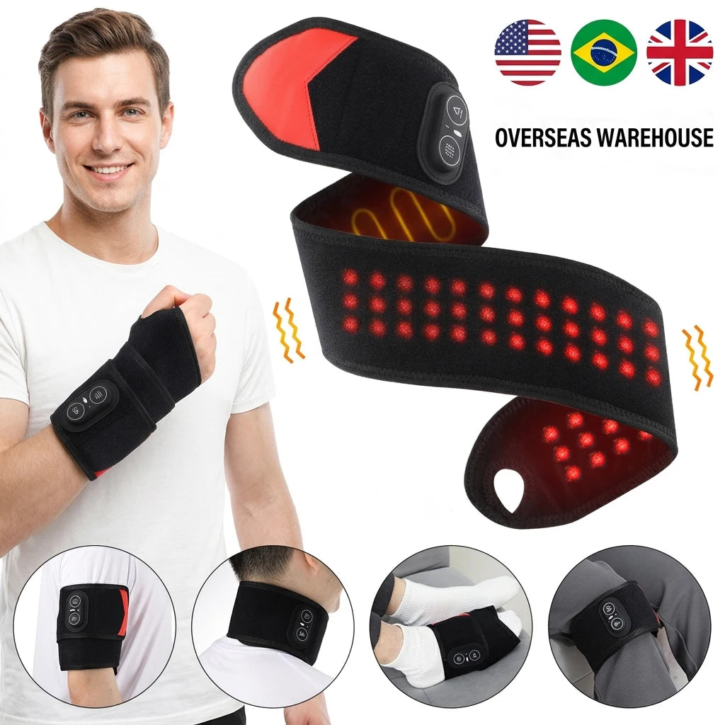 Hailicare Wireless Electric Heating Hand Wrist Massager Red Light Vibration