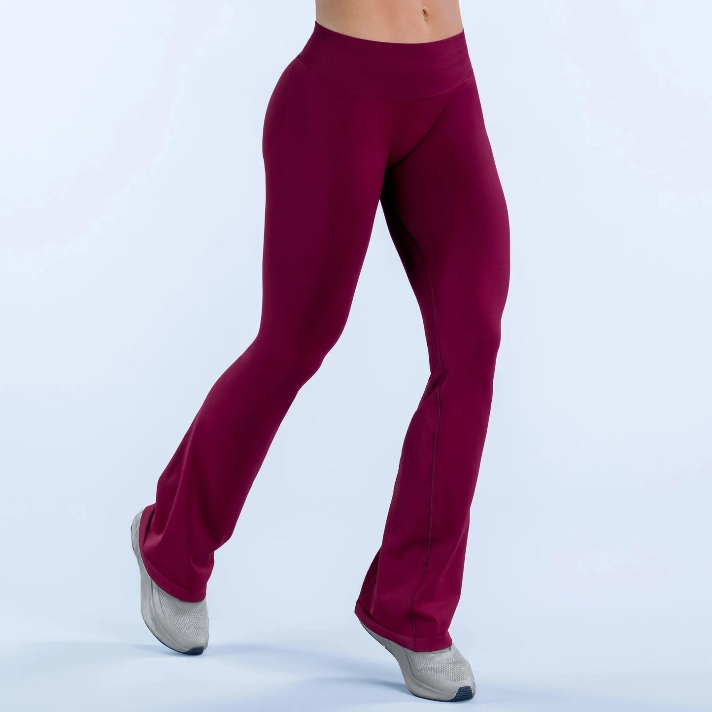 Nclagen Women Seamless Scrunched Booty Flare Gym Leggings