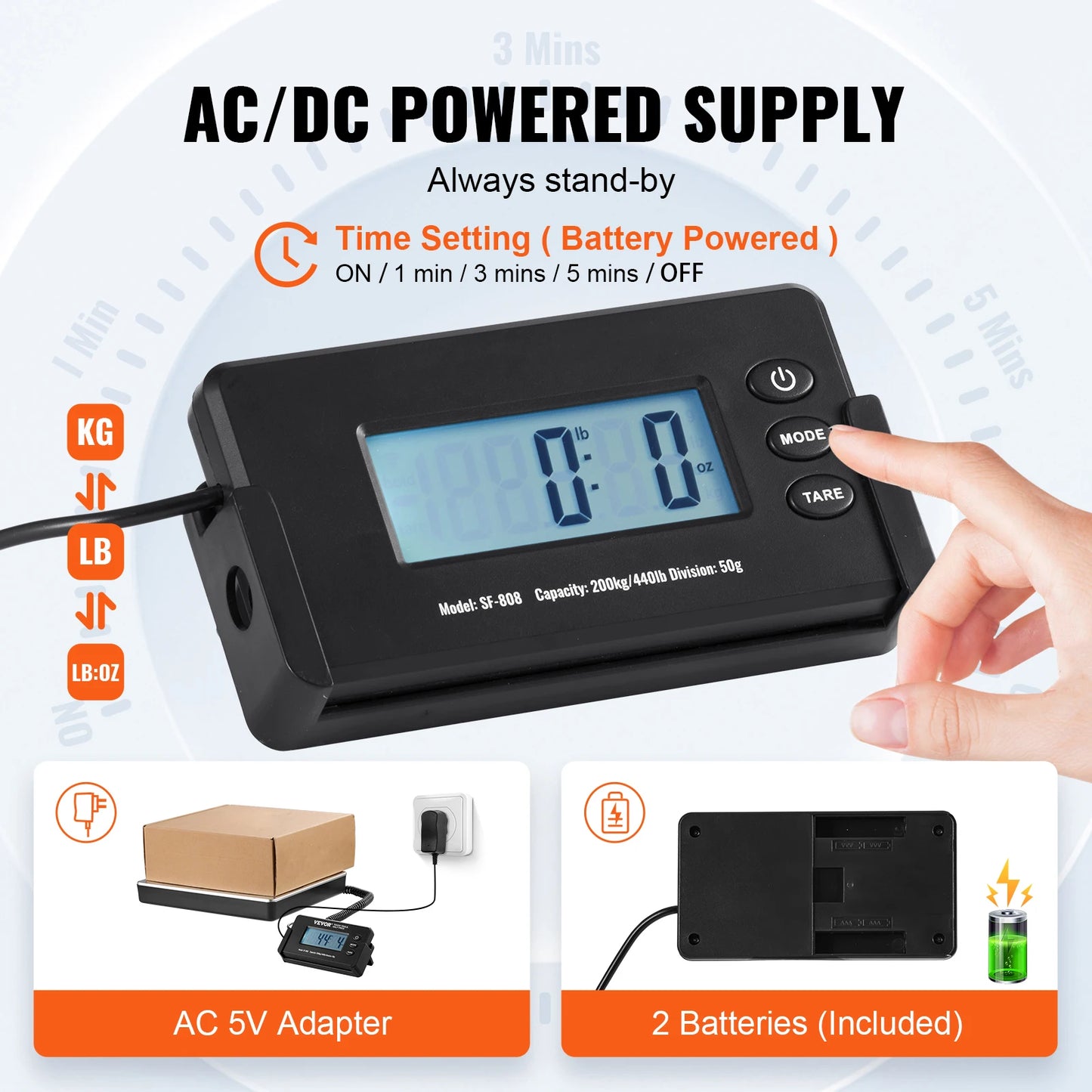 SucceBuy Digital Shipping Scale Hd Lcd Timer Tare Portable Postal Scale