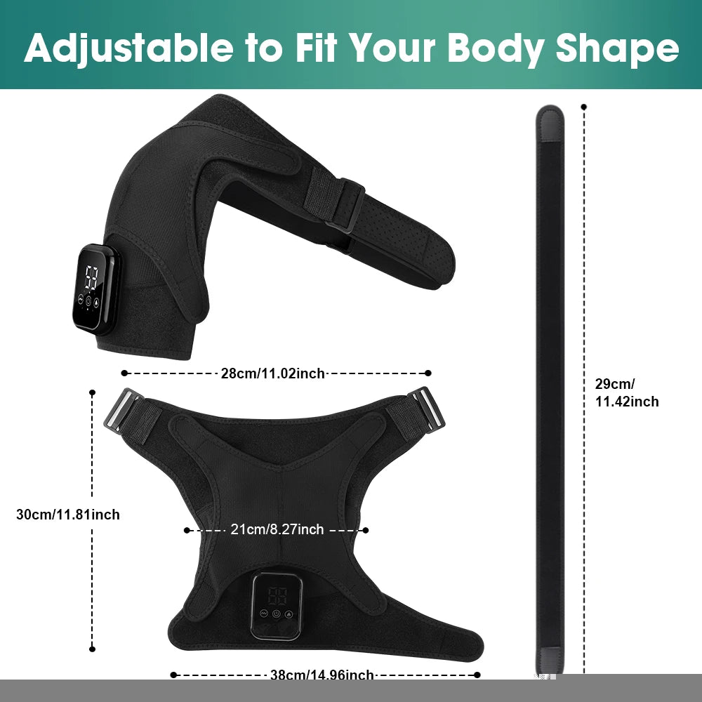 Hailicare Electric Heating Shoulder Brace With Hot Compress Vibration Massage