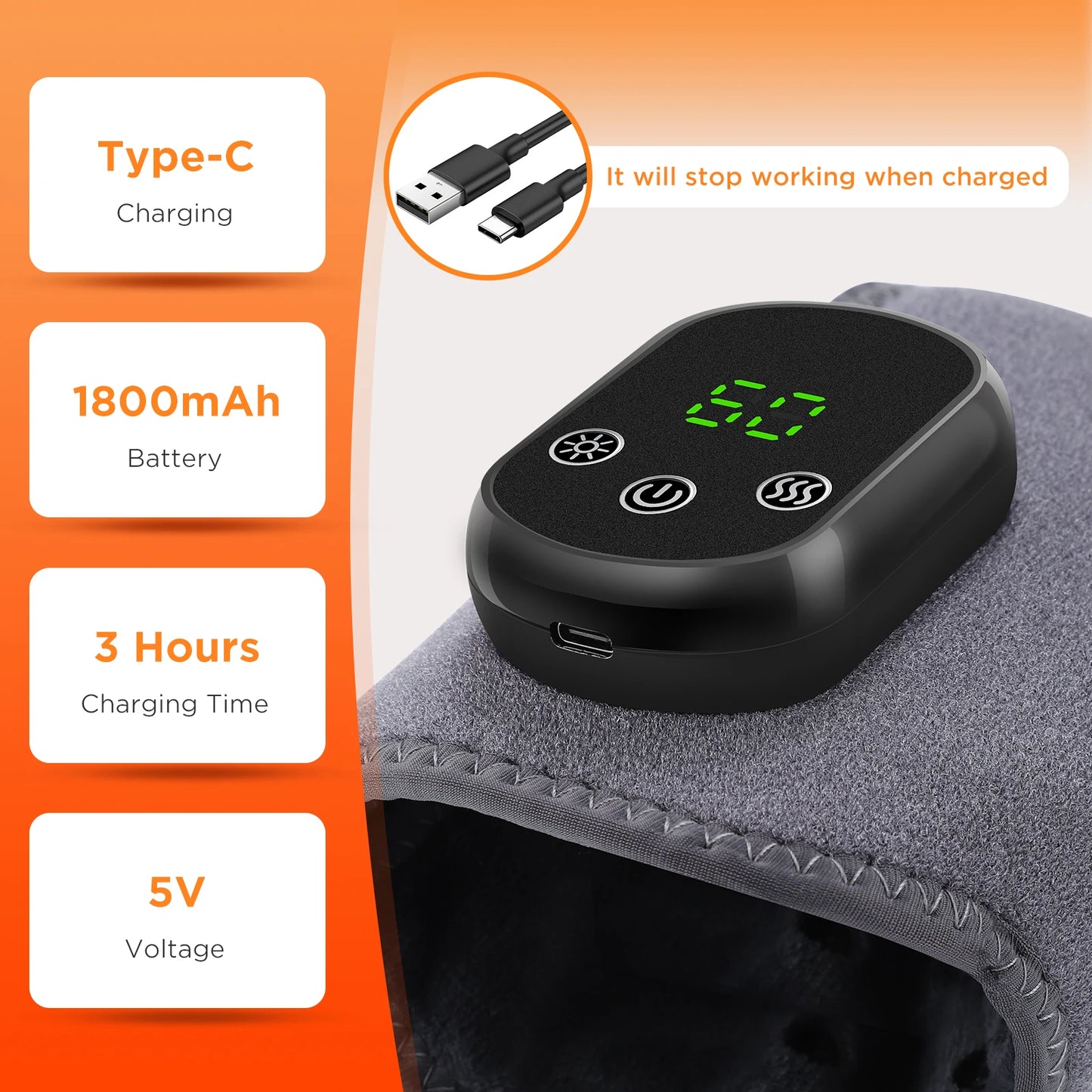 PastSky Electric Foot Massager Ankle Massager With Warm Compress Support