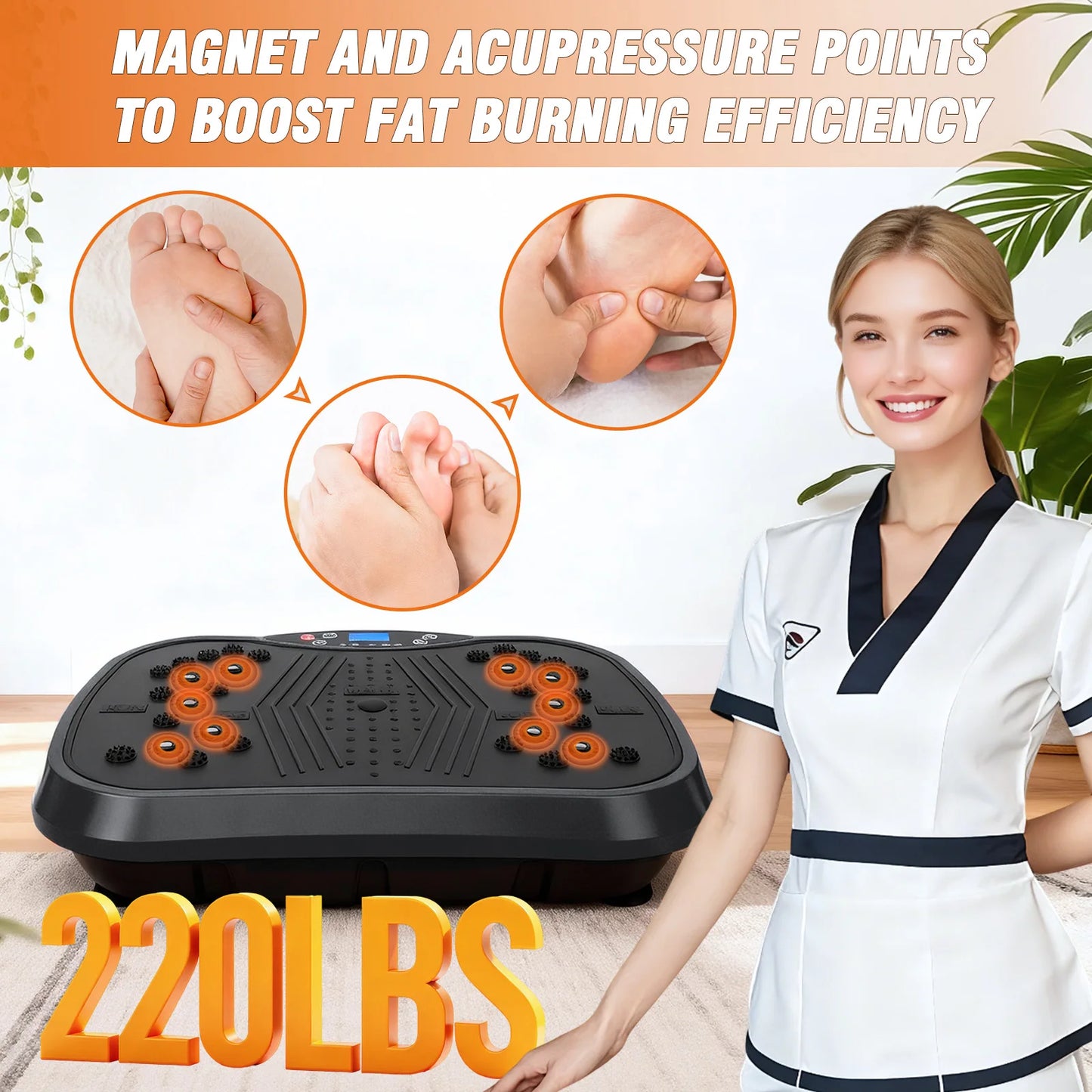 Portable Vibration Plate Exercise Machine Full Body Standing Workout Platform