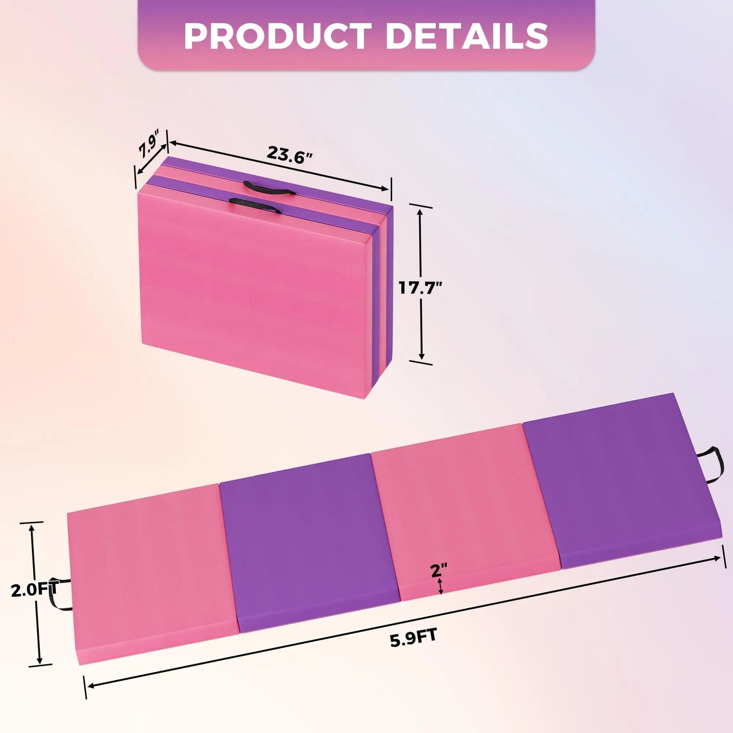 HiMISS Thick Portable Gymnastics And Yoga Exercise Mat