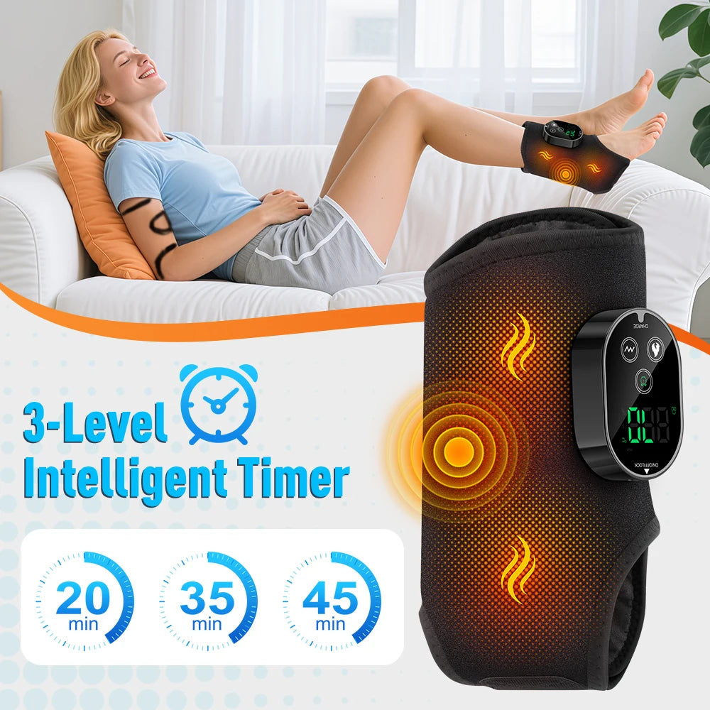 Hailicare Electric Foot Ankle Calf Massager With Heat And Vibration