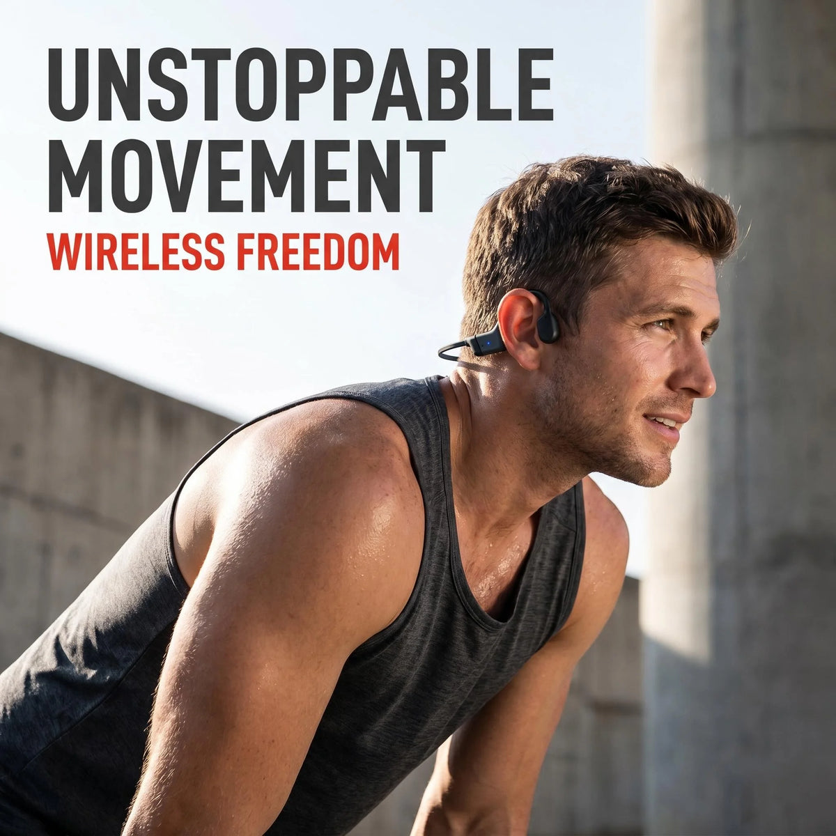 Bluetooth Bone Conduction Open Ear Wireless Headphones With ENC Microphone
