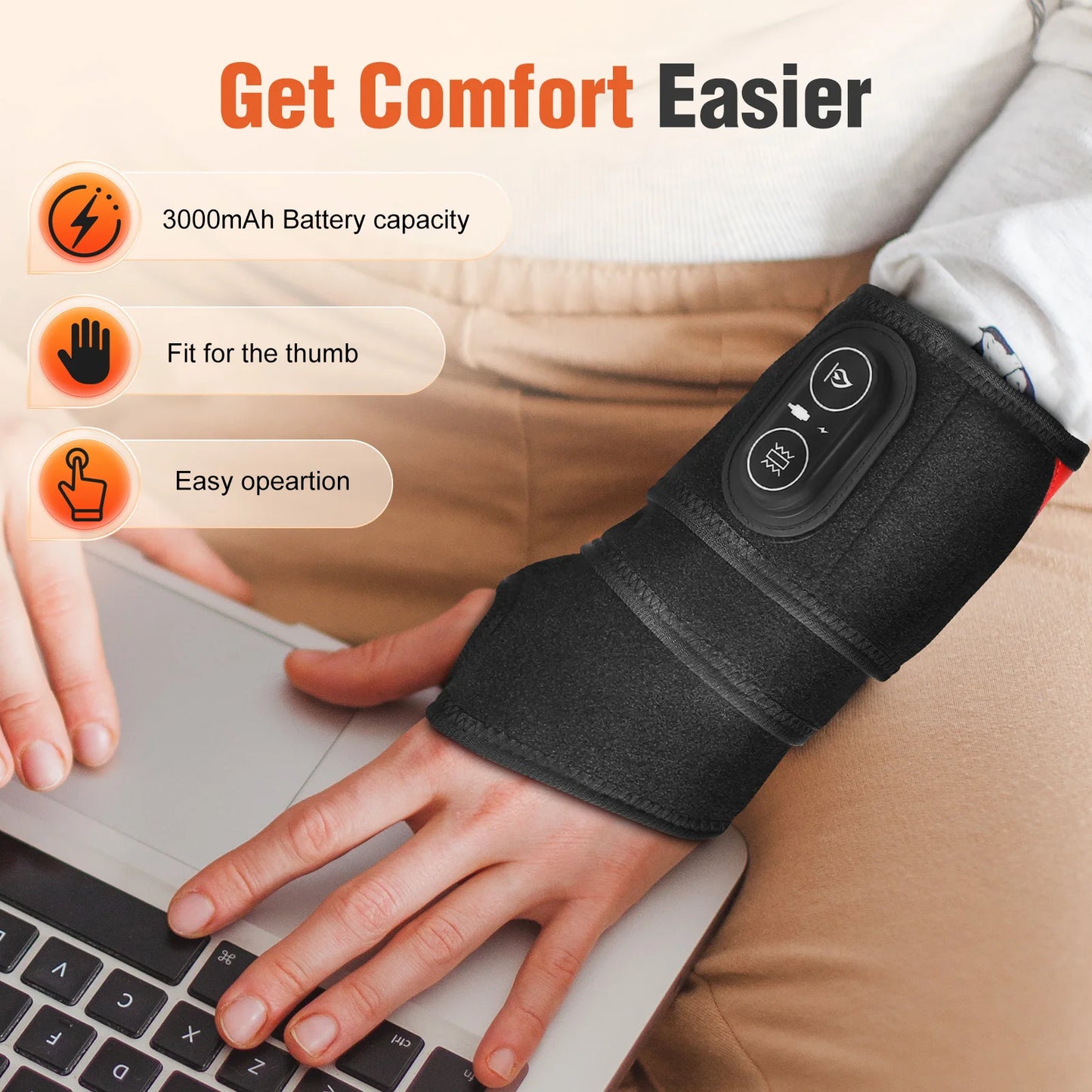 Hailicare LED Red Light Vibration Heating Wrap For Joint Support