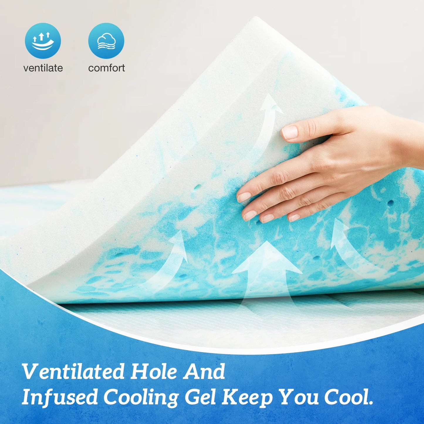 MCQ 3 Inch Soft Gel Memory Foam Mattress For Home Bedroom