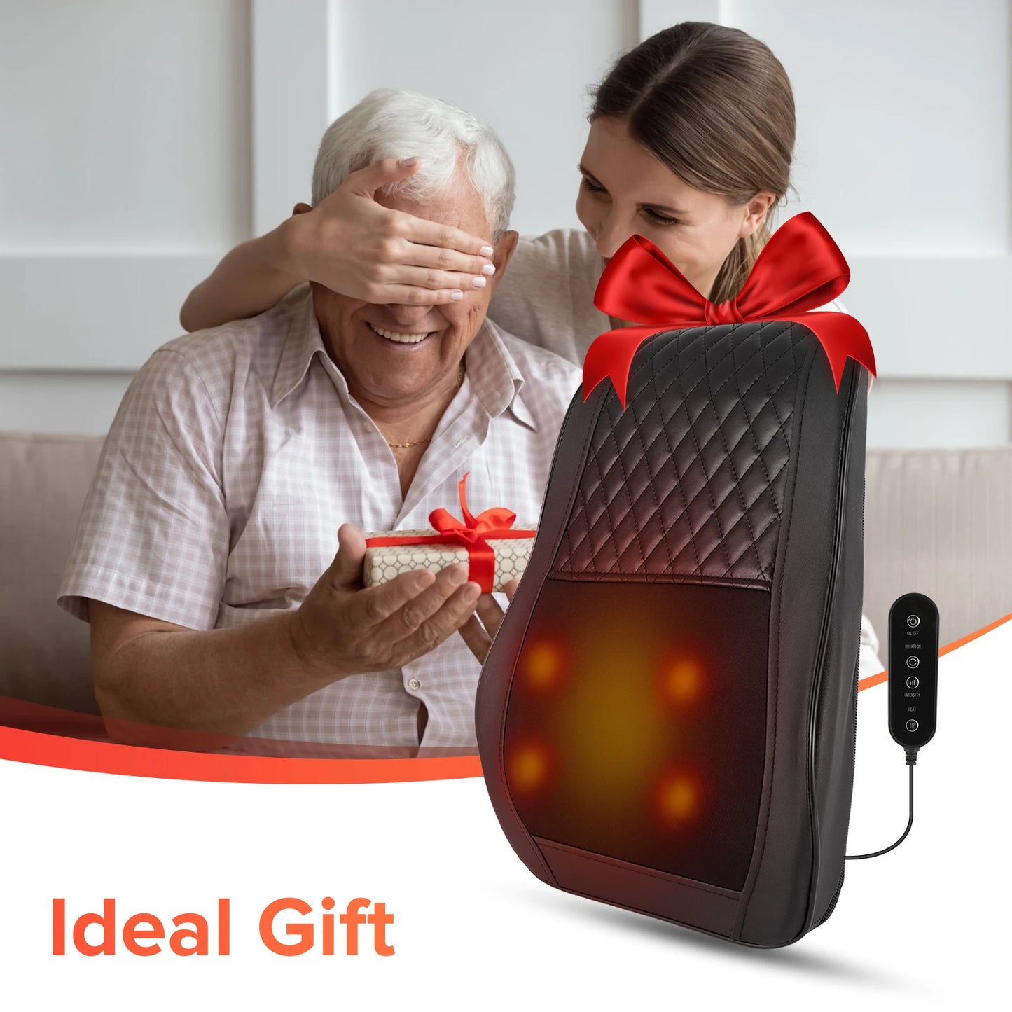 Linteng 3D Kneading Heat Therapy Back Massager For Neck Shoulders