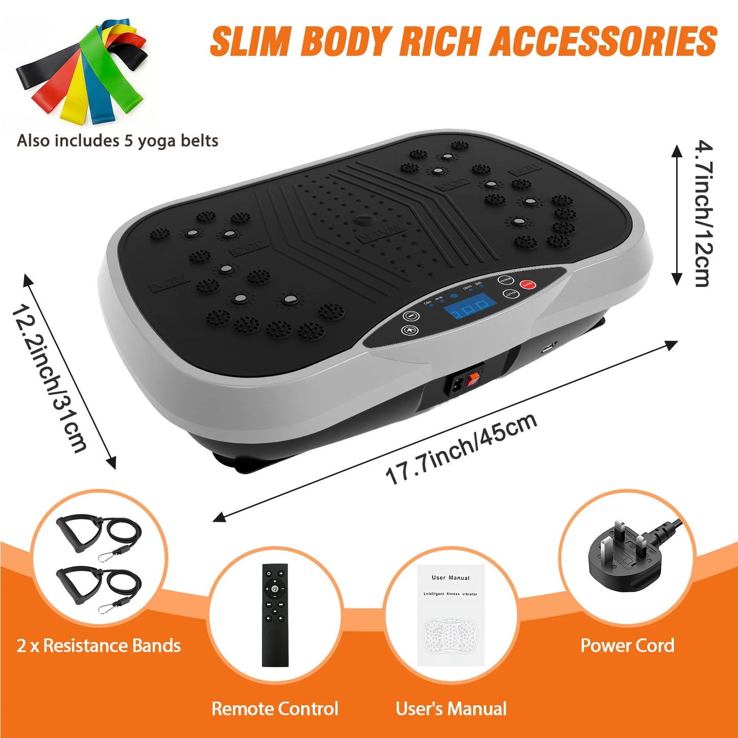 Portable Vibration Plate Exercise Machine Full Body Standing Workout Platform