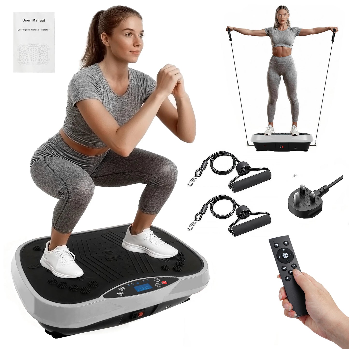 Portable Vibration Plate Exercise Machine Full Body Standing Workout Platform