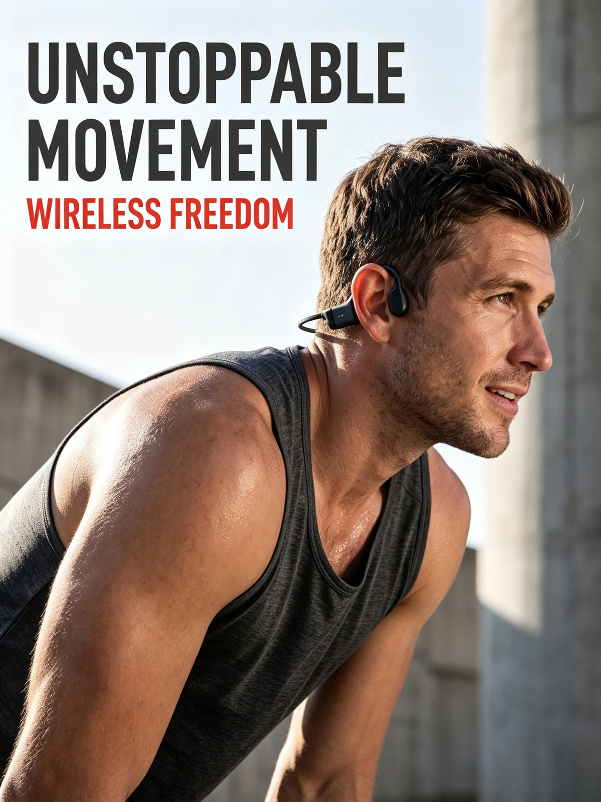 Bluetooth Bone Conduction Open Ear Wireless Headphones With ENC Microphone