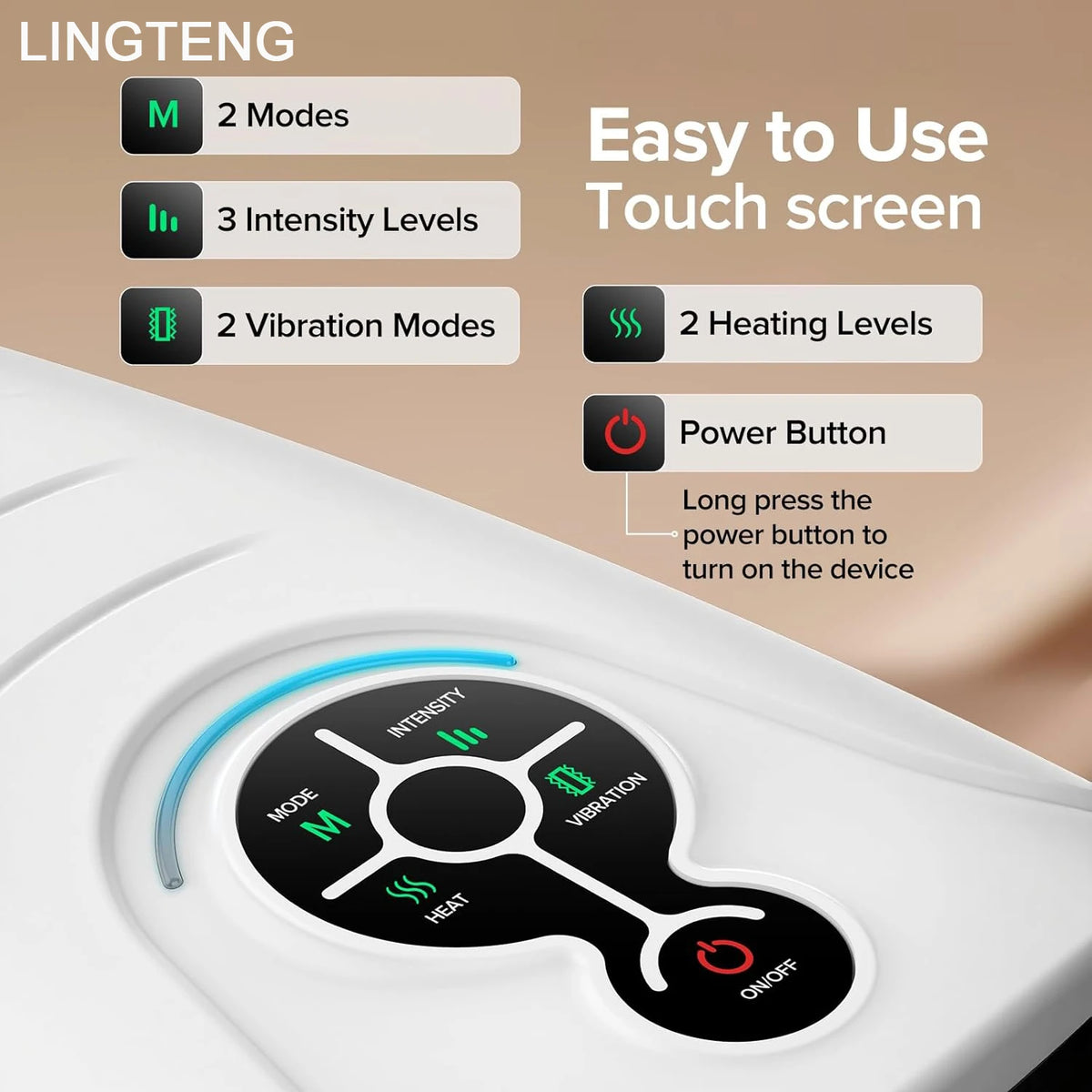 LINGTENG Cordless Heated Hand Massager for Relaxation and Comfort