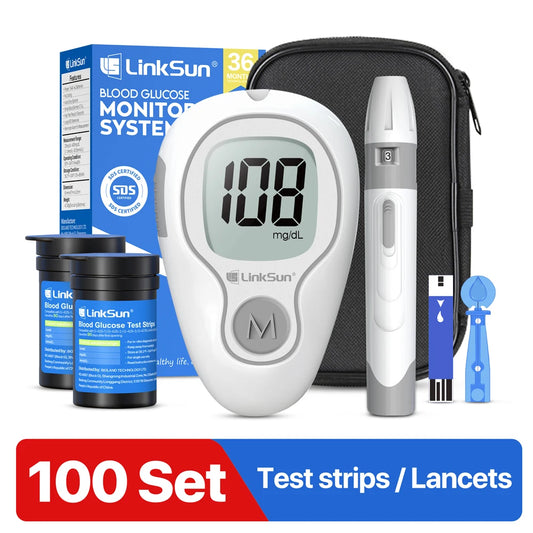 Linksun Blood Glucose Monitor With Test Strips And Lancing Device